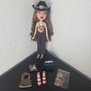 Vintage 2005 Bratz Wild West Yasmin Doll with Original Clothing Accessories